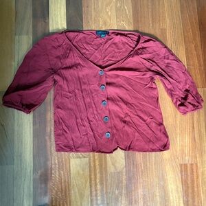 Sanctuary Women's Red Button-Up Top